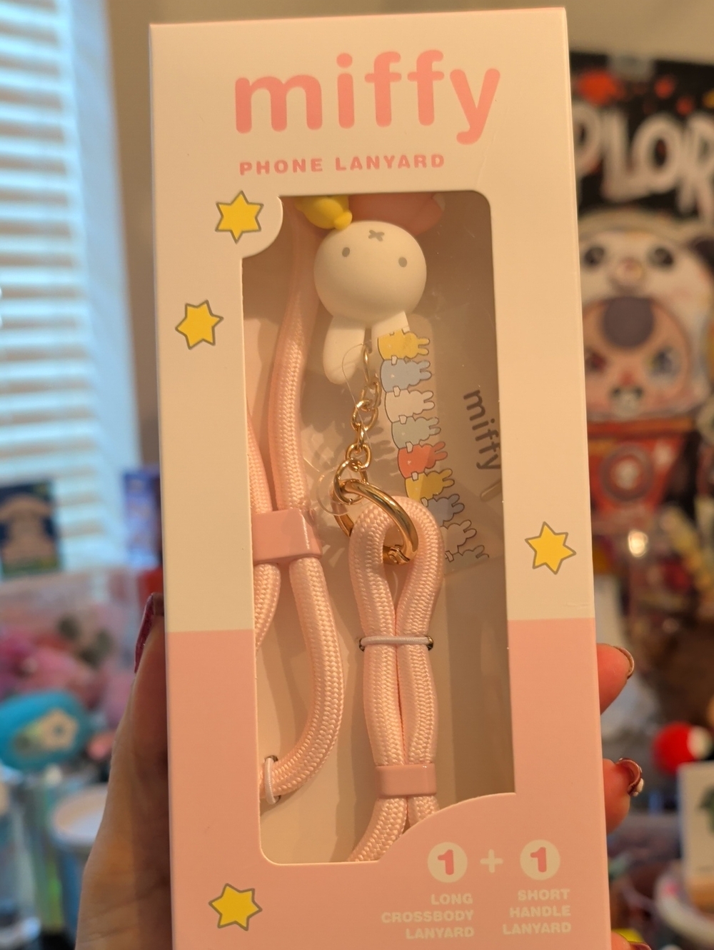 miffy Pink Phone Lanyard Set with Character Charm